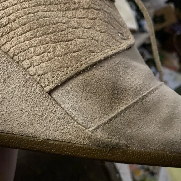 TOMS Beige Suede Ankle Boots - Picture 3 of 7